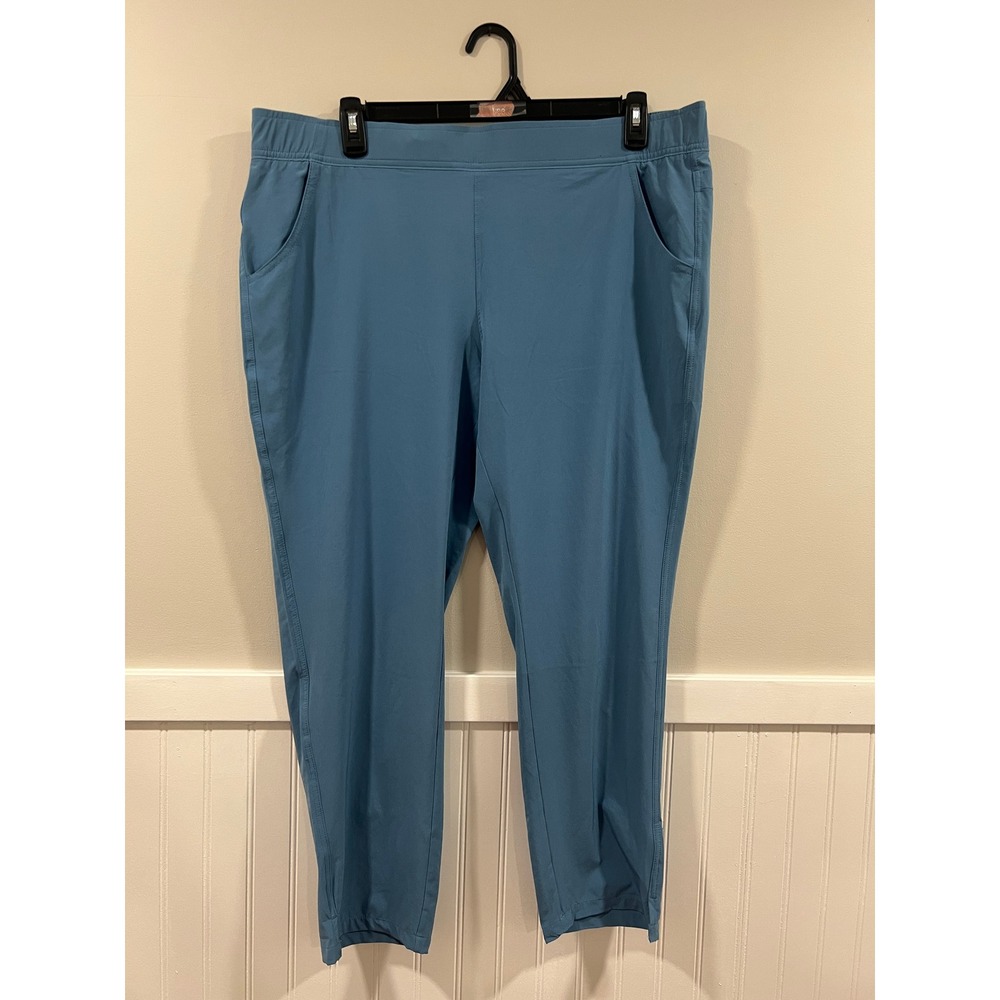 Eddie Bauer Pull On Hiking Pants Lightweight Blue Outdoor Women Size XL